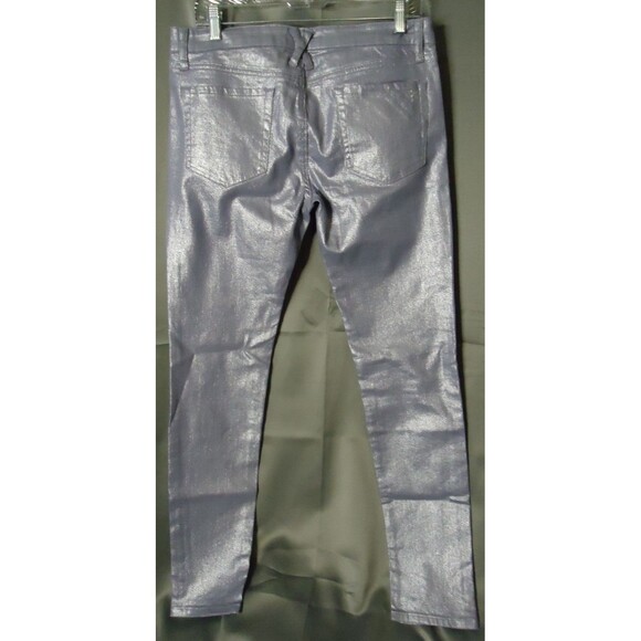 David Kahn Skinny Ankle Jeans Size 30 Shiny Metallic Lavender Stretch 5 Pocket - Picture 8 of 8